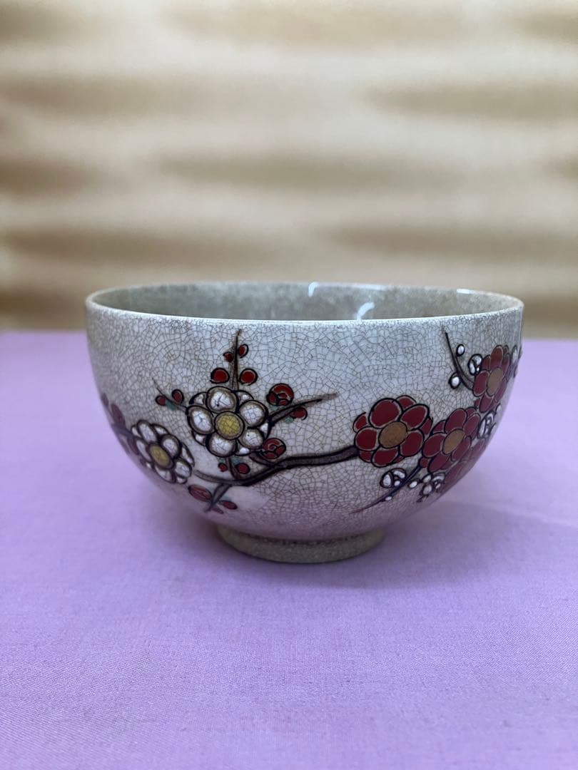 梅模様茶碗2点