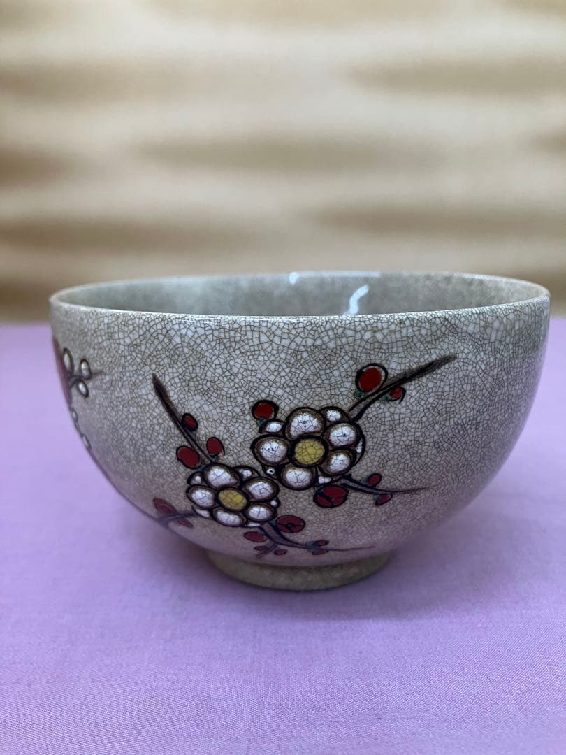 梅模様茶碗2点