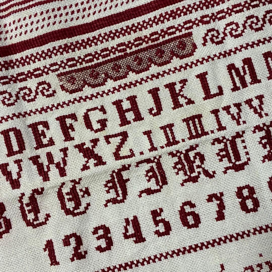 レア　アンティーククロスステッチ刺繍サンプラー1899年　完成品