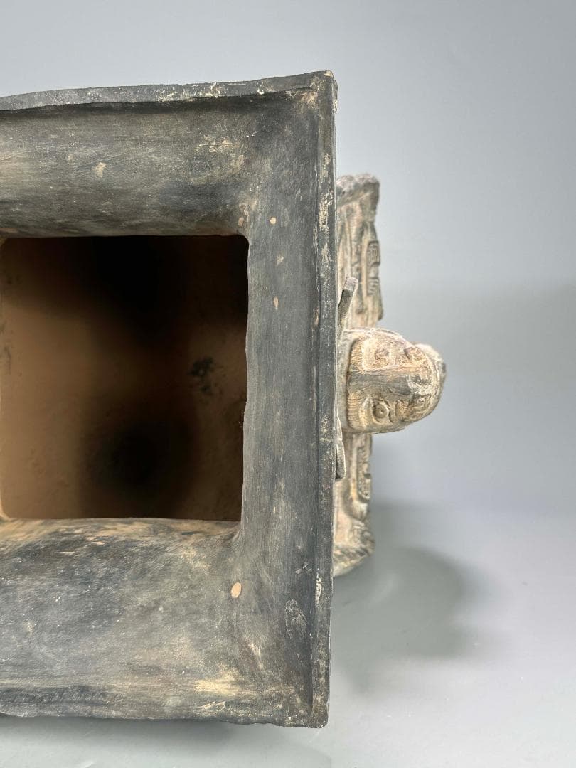 中国古陶器　戦国末〜漢代初期　 鼎形明器　青銅礼器　出土　時代　唐物　希少
