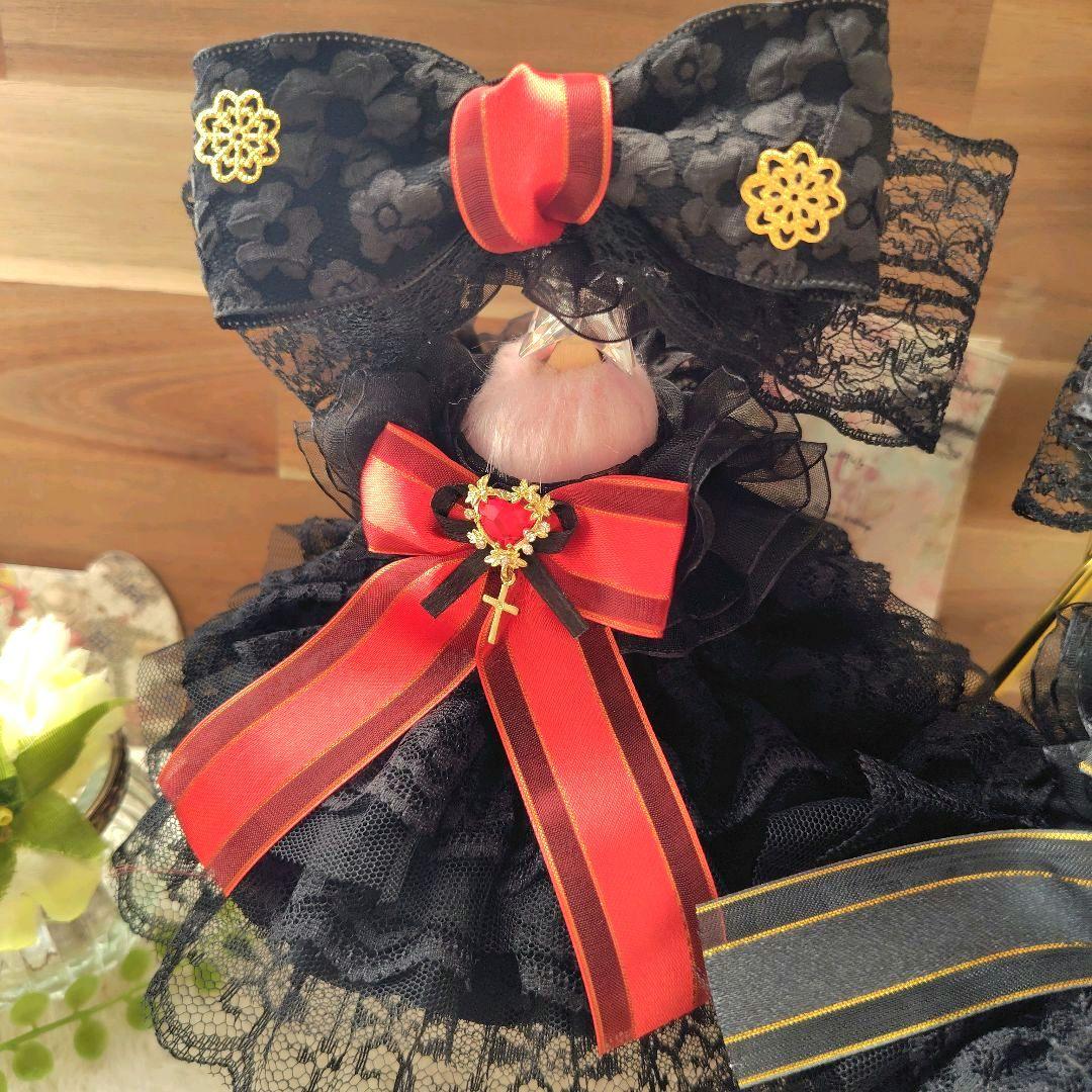 【特別セット】　双子コーデ　ブラック　ドレス　１６cm　ぬい服