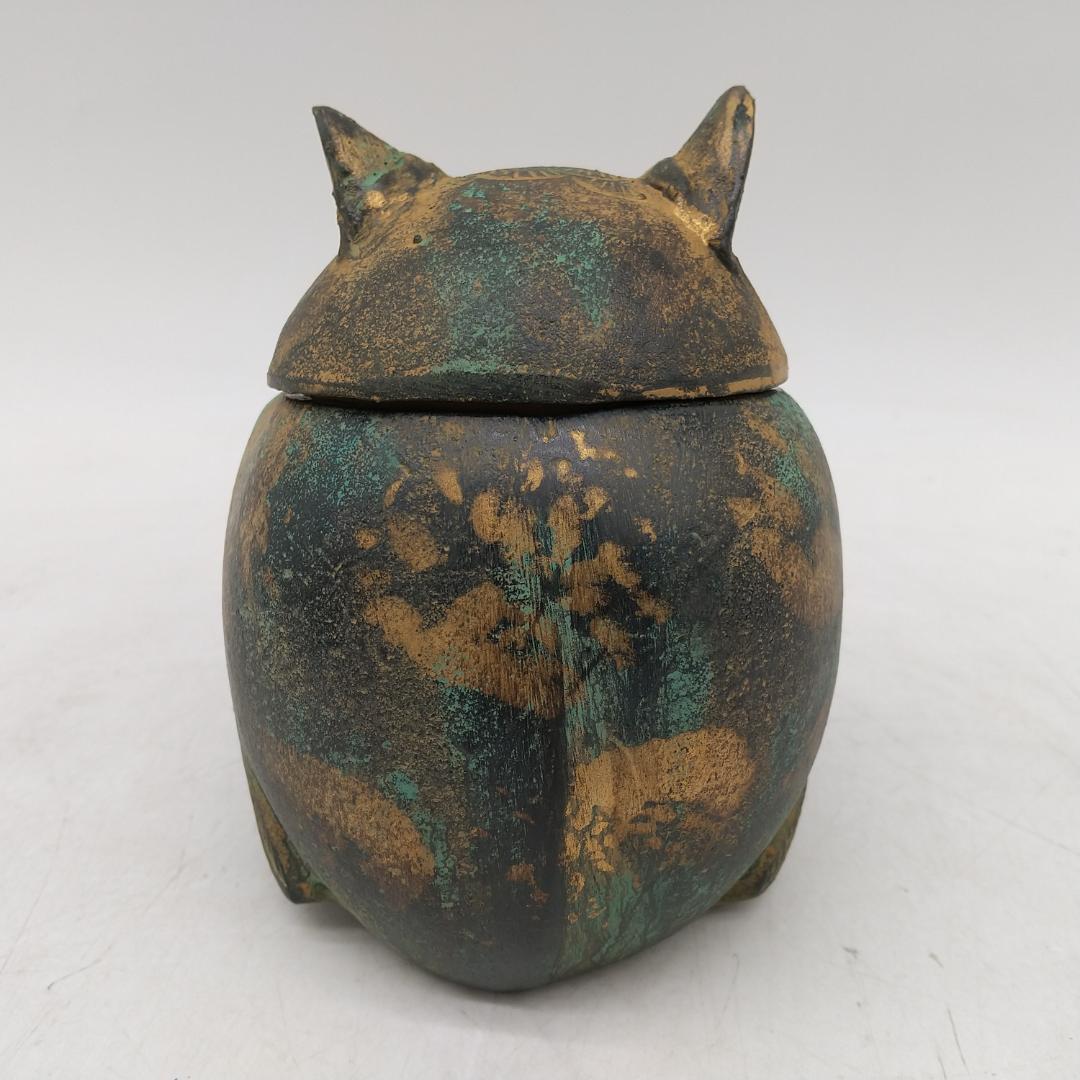 3114番 高岡銅器 福籠 ふくろう 瑞峰作 工芸品