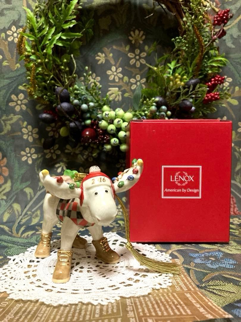 米国 【LENOX レノックス クリスマストナカイ オーナメント 2016】