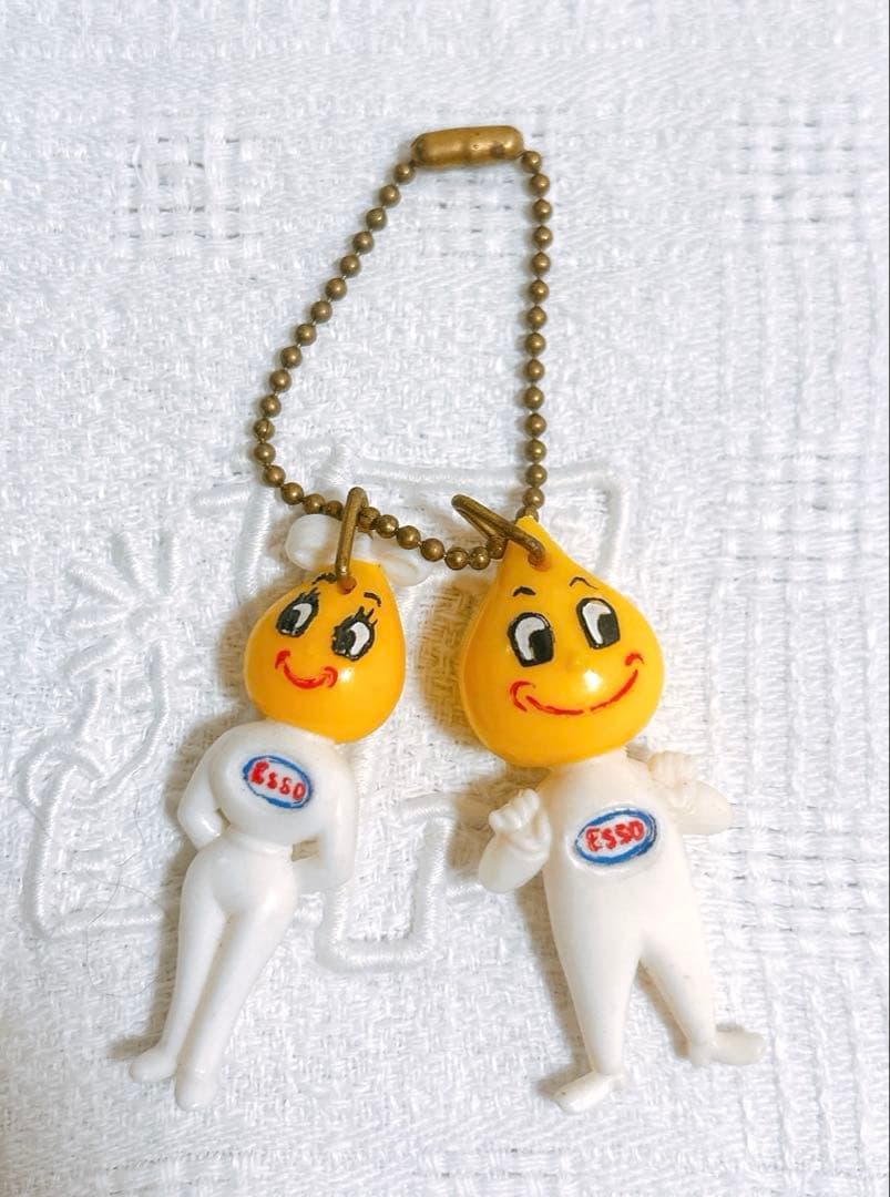 ESSO オイルドロップカップル フレンチキーホルダー　ヴィンテージ　60s