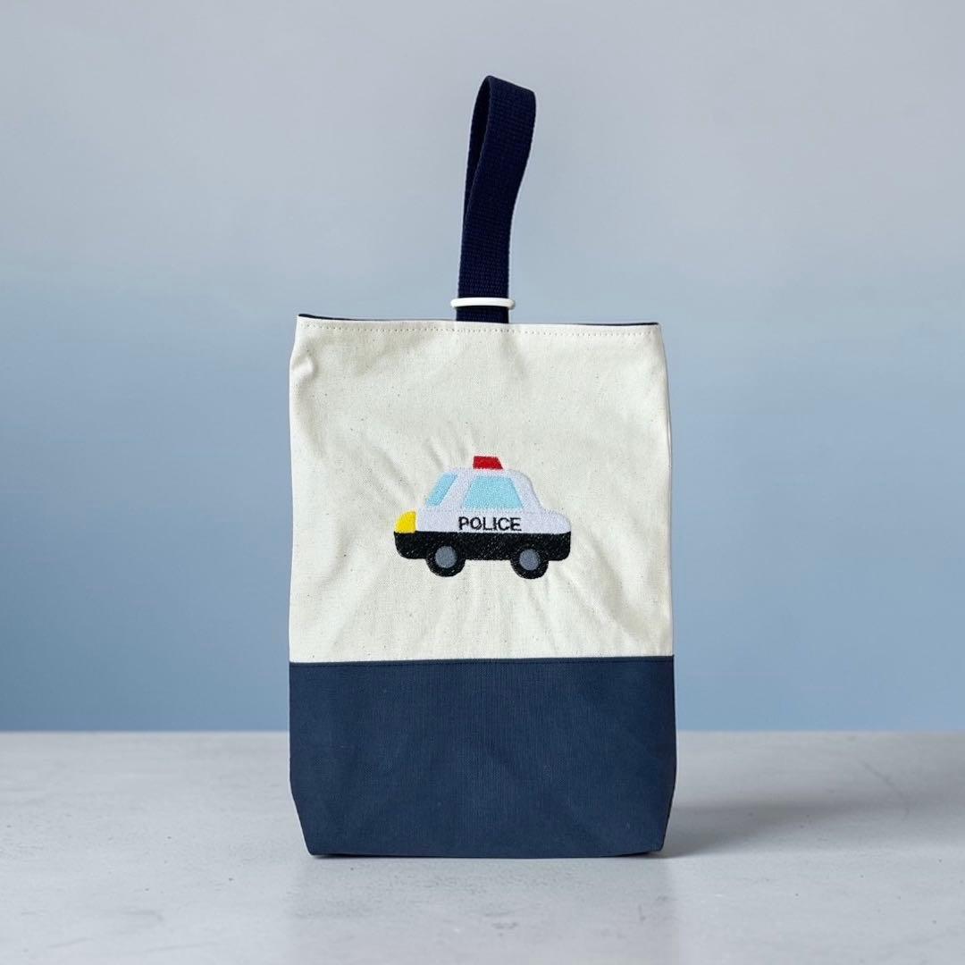 入園入学準備 車と消防車の刺繍バッグ4点セット