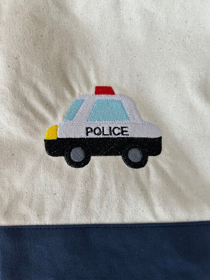 入園入学準備 車と消防車の刺繍バッグ4点セット