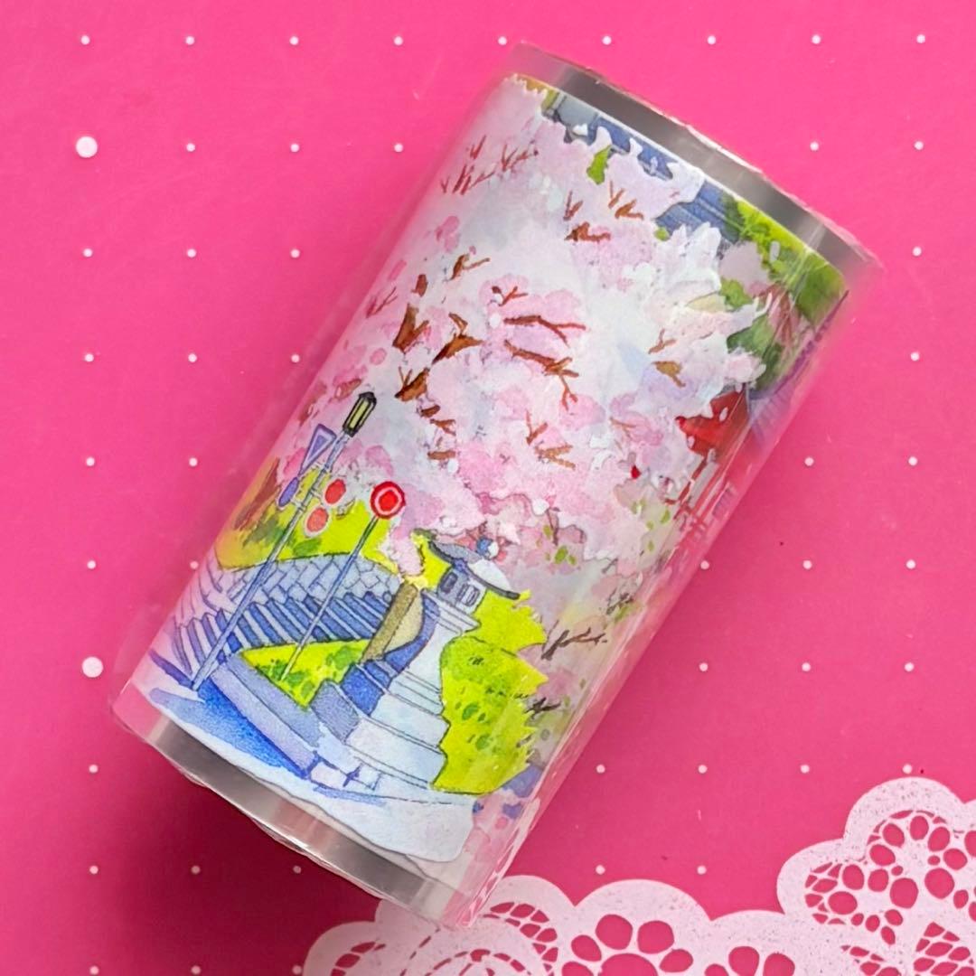 PET 春櫻神社 7cm×5m 海外マスキングテープ 桜