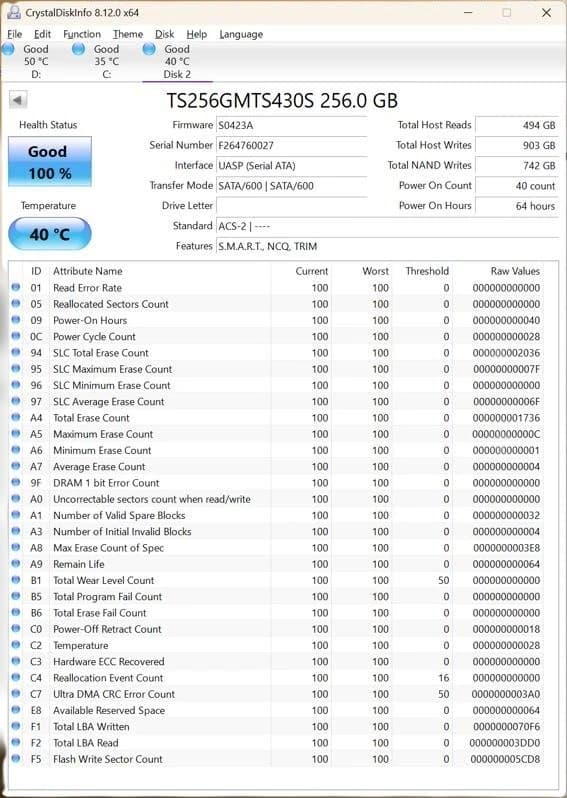 256GB M.2 SSD x 5枚