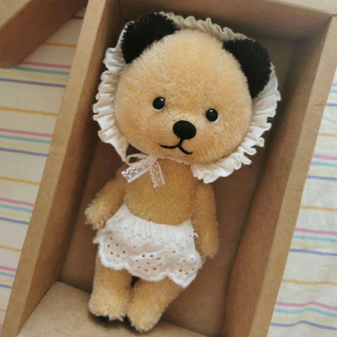 ベイビーボンネットの仔熊 ぬいぐるみ 海外作家様 ハンドメイド テディベア くま