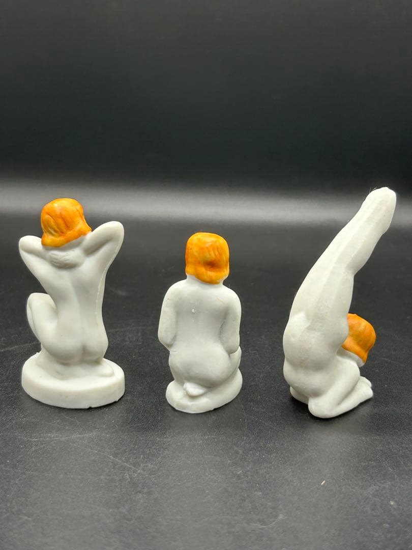 射的人形 裸体 女性 ストリッパー 陶器 景品 昭和レトロ 玩具 3個セット