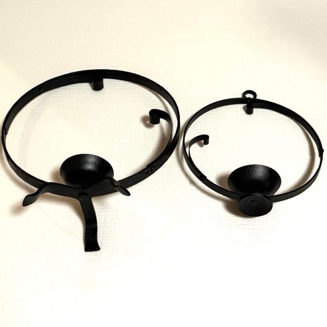 《美品》ミニ手燭 籐巻 燭台 （鍛冶工房弘光） 花器　風鈴吊り台