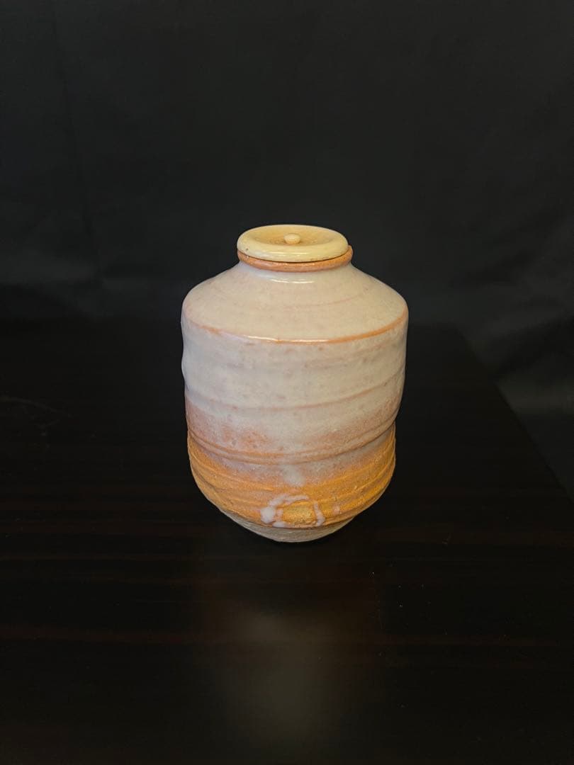 萩焼 城山窯 金子信彦作 茶入 仕覆 共箱