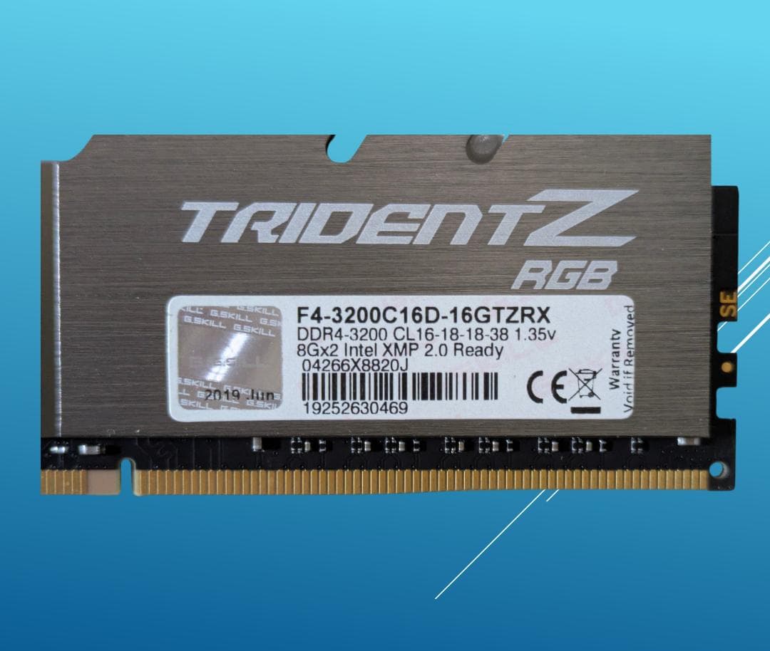 動作確認済み G.SKILL Trident Z DDR4 16G/#34C