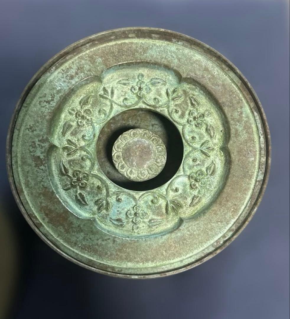 【新品】瑞花双鳥紋 青銅器 蓋物 東大寺 国宝写し 上蓋中蓋付 工芸品　紙箱付