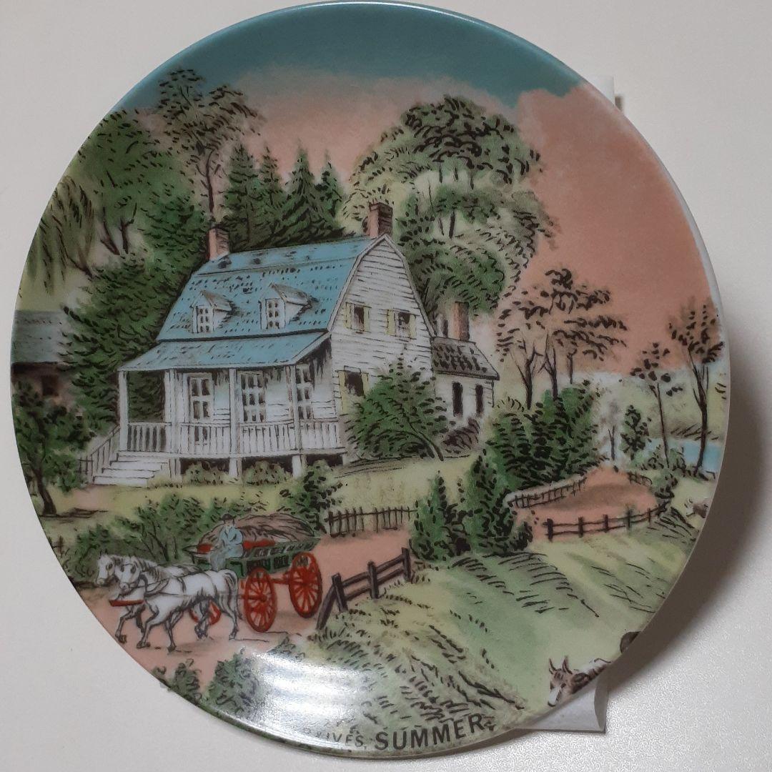 CURRIER & IVES SUMMERの絵皿　中古品