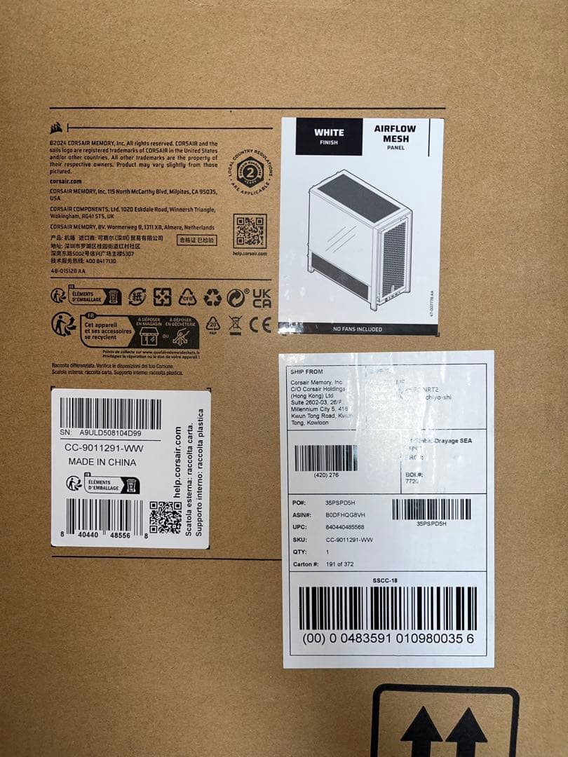 CORSAIR FRAME 4000D CC-9011291-WW [ホワイト]