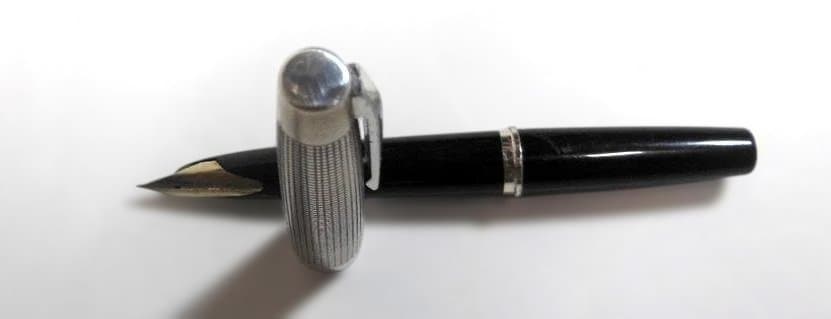 PILOT Elite　格子柄　珍しい！　銀製キャップ　 18K-WG