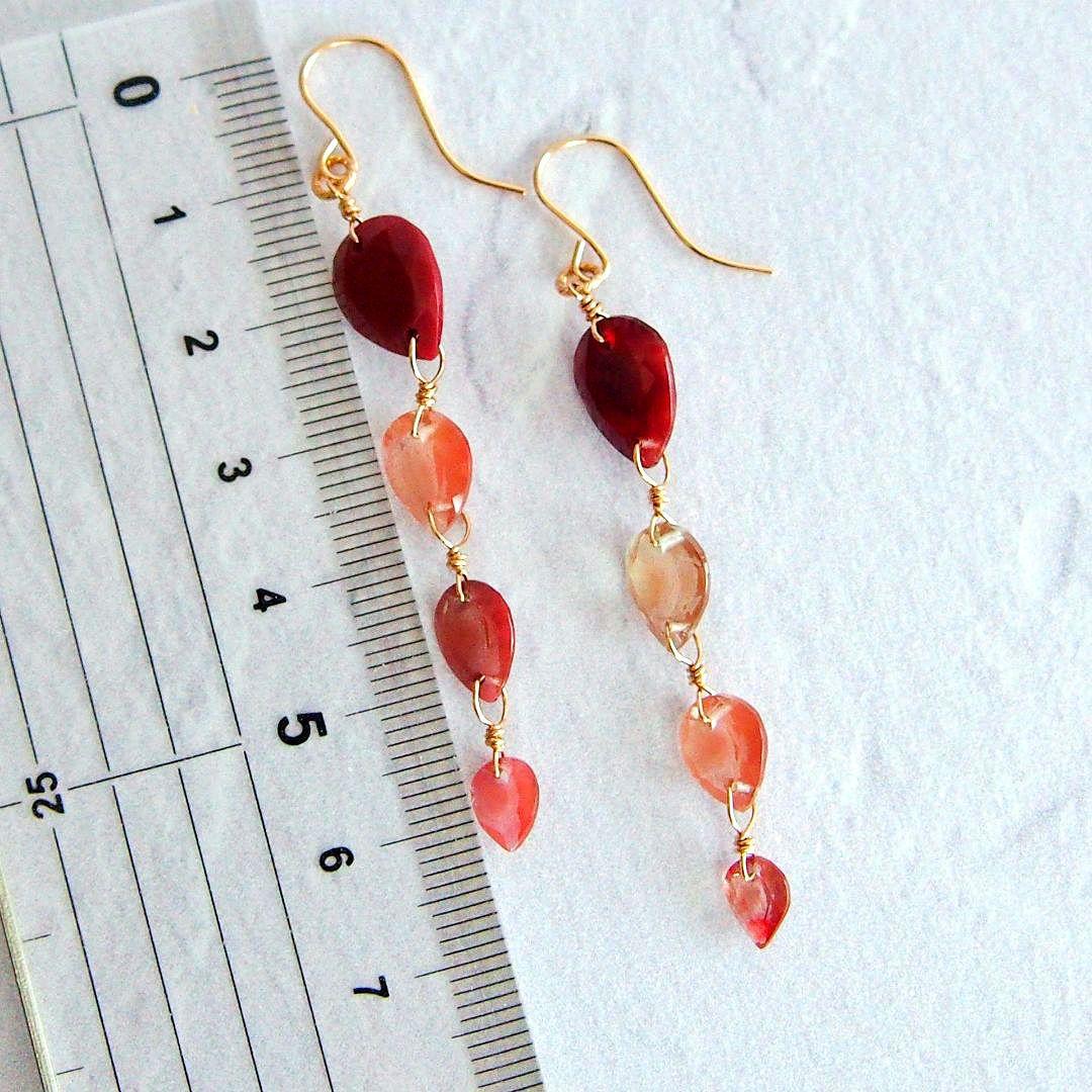ご予約品　SALE✨大粒入り✨アンデシン　ペアシェイプ　ピアス　B　14kgf
