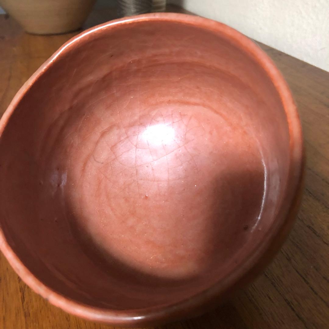 ◆593◆茶道具 佐々木松楽作 黒楽茶碗 赤楽茶碗 一双 共箱