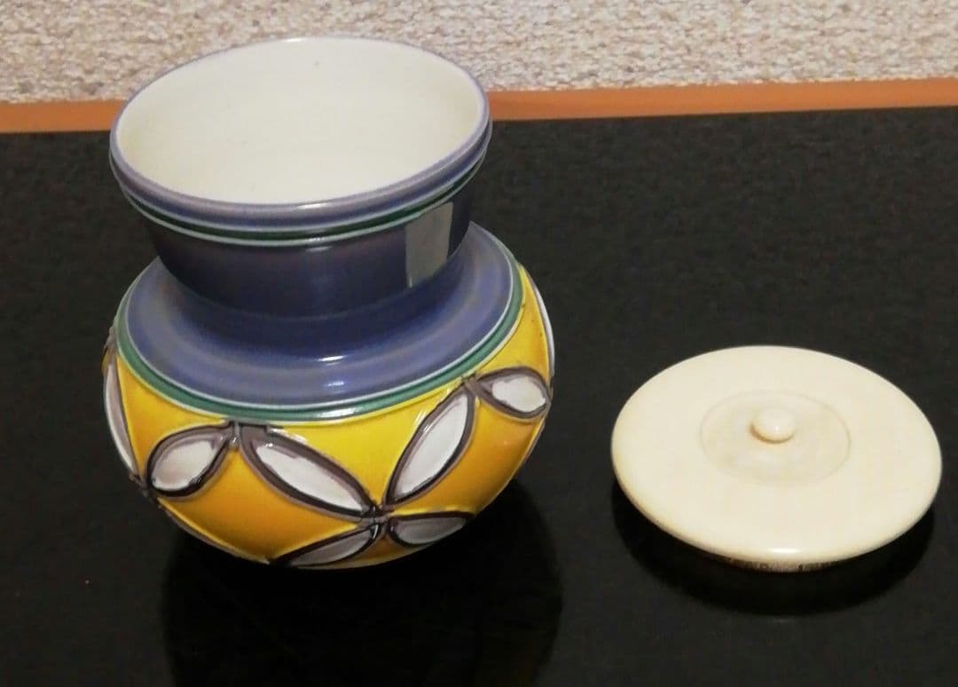 笹田有祥作　交趾焼　鮟鱇　茶器　茶入　共箱　茶道具