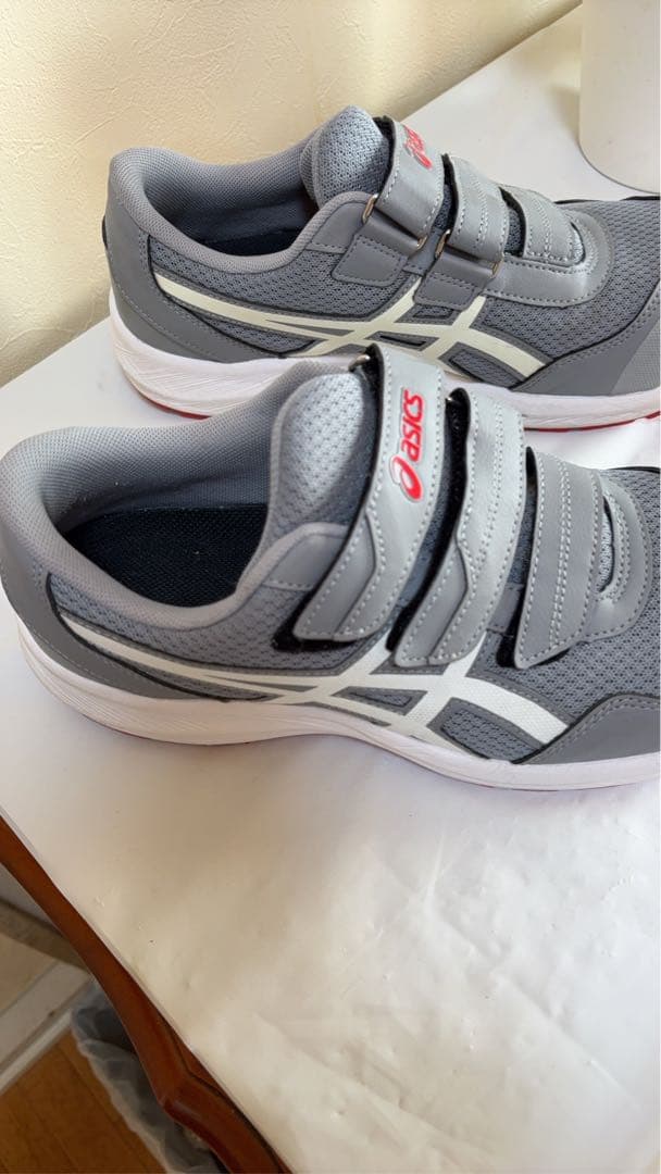 ASICS ベルクロ安全靴 グレー/レッド