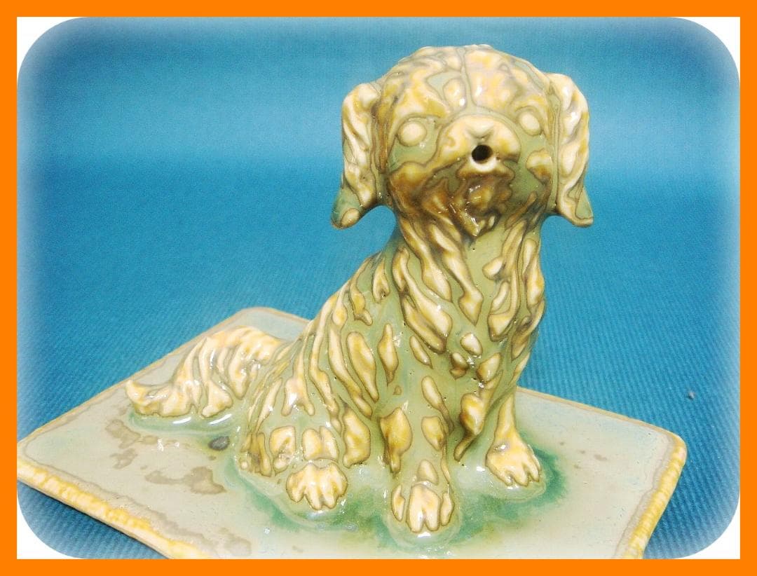 498『犬 置物』陶器　/骨董品 古美術 アンティーク 古玩