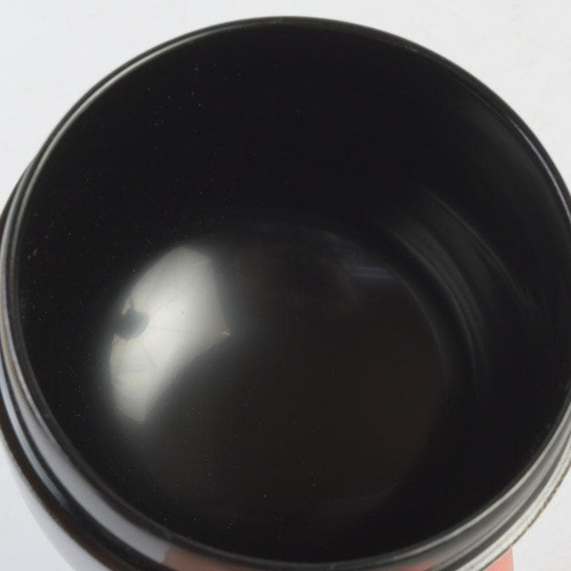茶道具　坪田春彦作　黒塗　干網蒔絵　中棗　共箱　V　A54