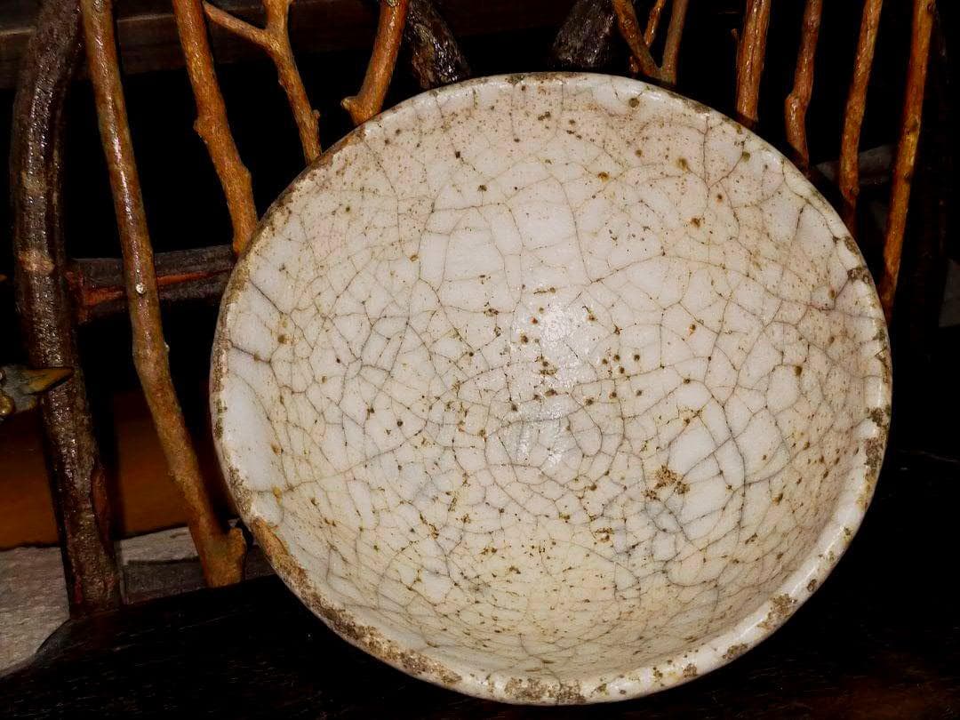 ♥古犬山　左馬　茶碗　仕覆　時代箱付き　骨董品