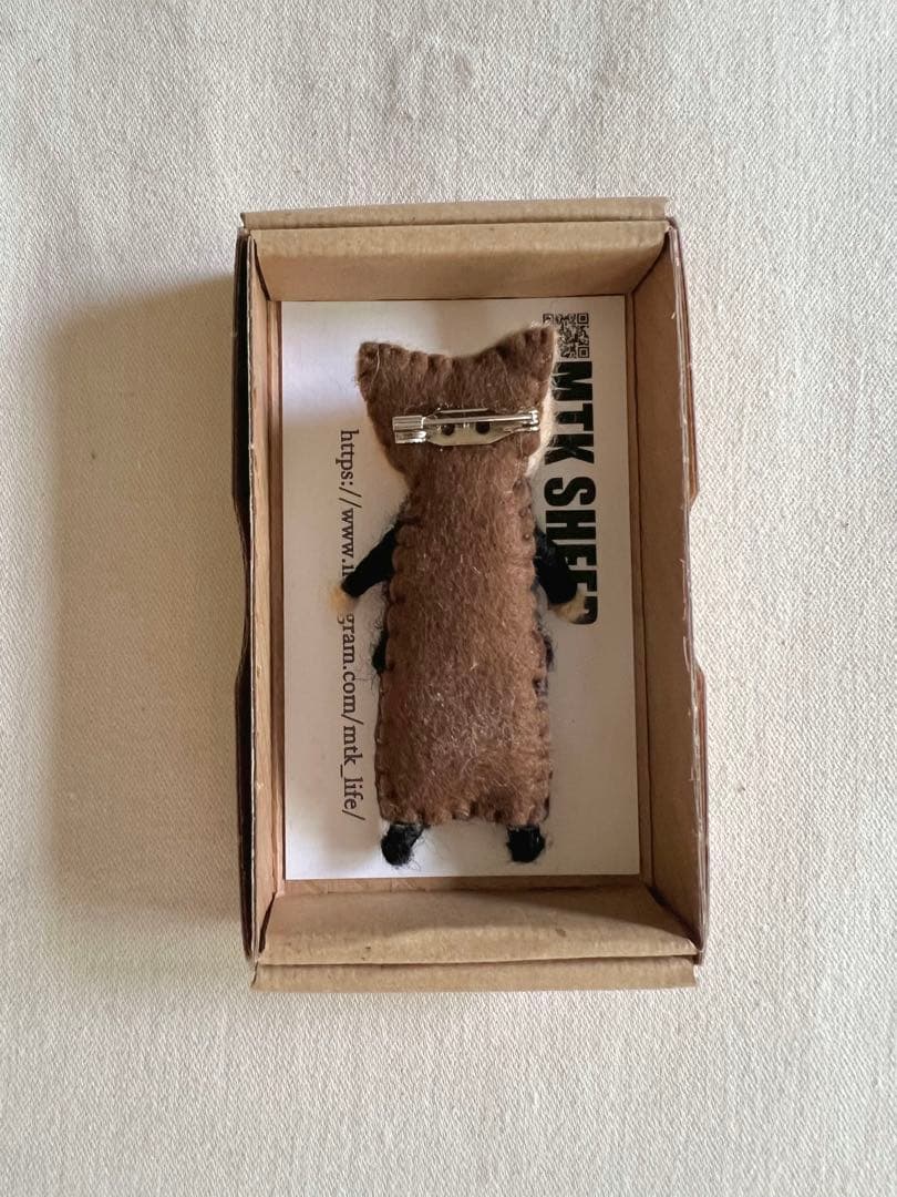 新品　MTK SHEEP 羊毛フェルト　おしゃれ猫② ベージュねこ