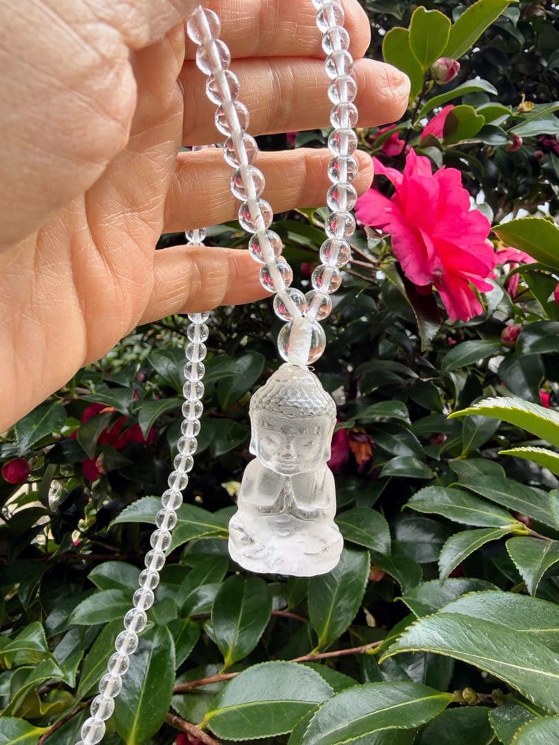 水晶仏様ネックレス 祈りと浄化の古代塩