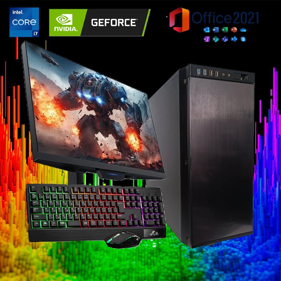 【激安ゲーミングPCフルセット】i7 GTX1050 MS Office搭載