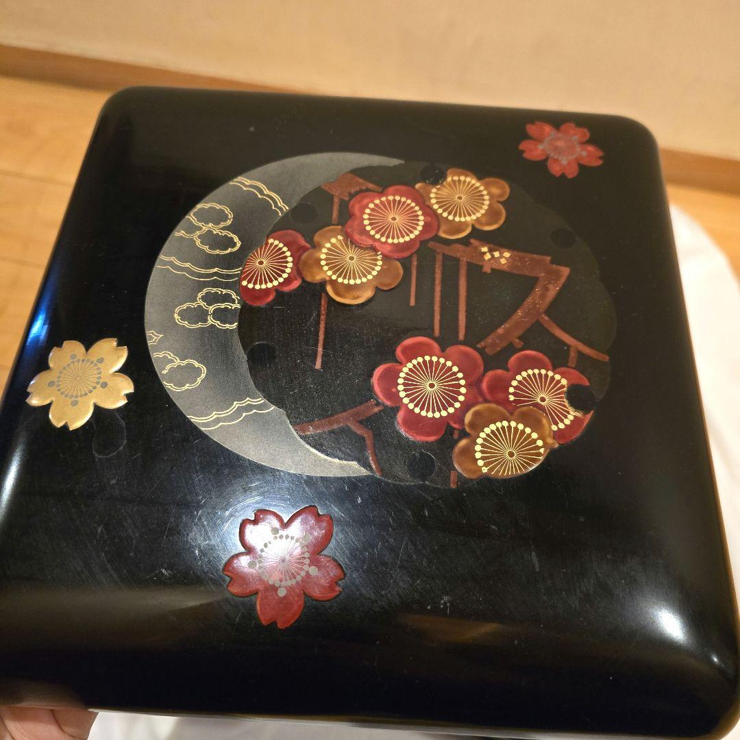 輪島塗 二段重 二段重箱 台座付き