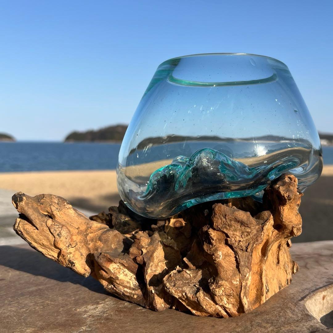 流木ガラスオブジェXSQ 花瓶 金魚鉢 ガーデニング テラリウム 観賞魚 容器