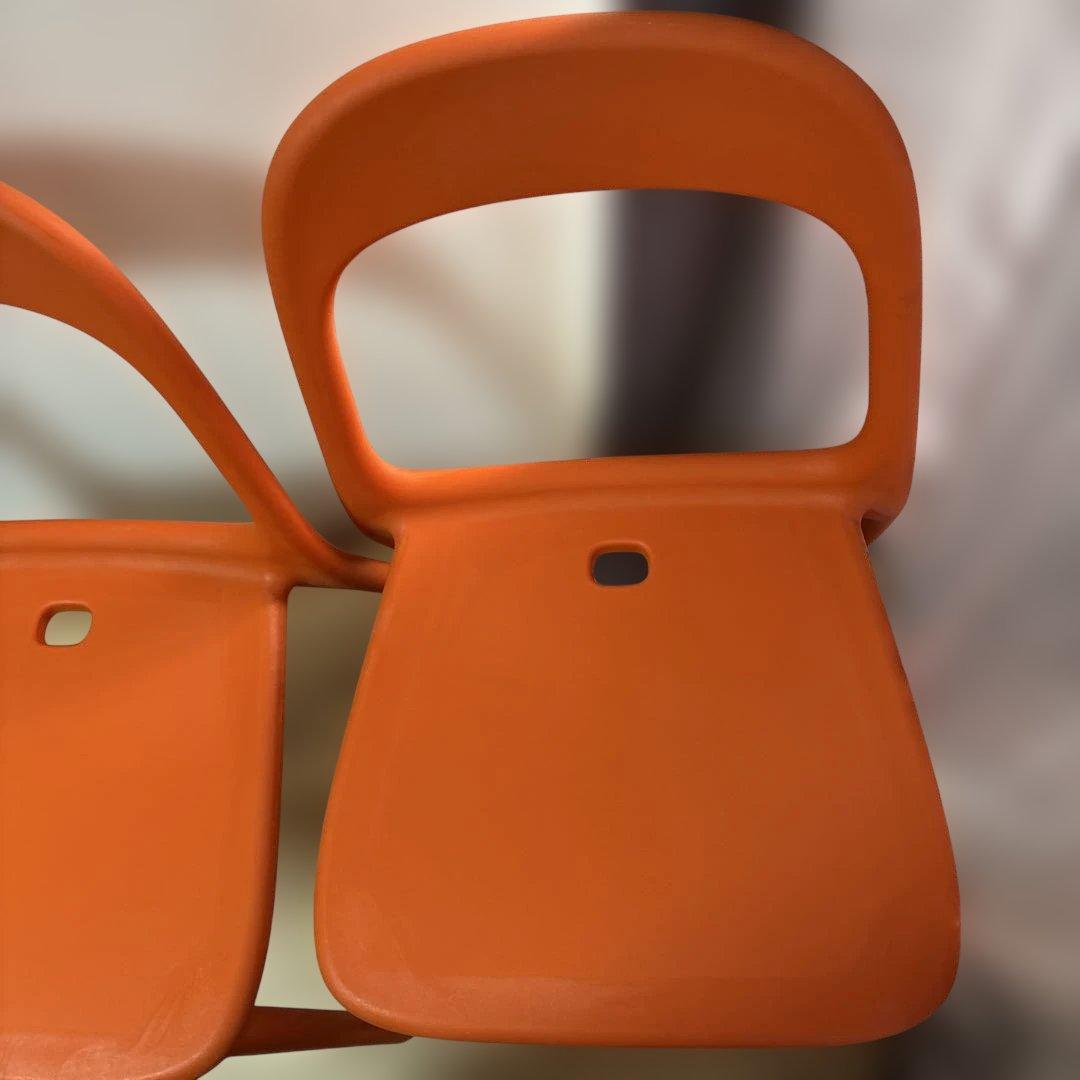 IKEA スタッキングチェアURBAN オレンジ　2脚　美品寄り　最安値
