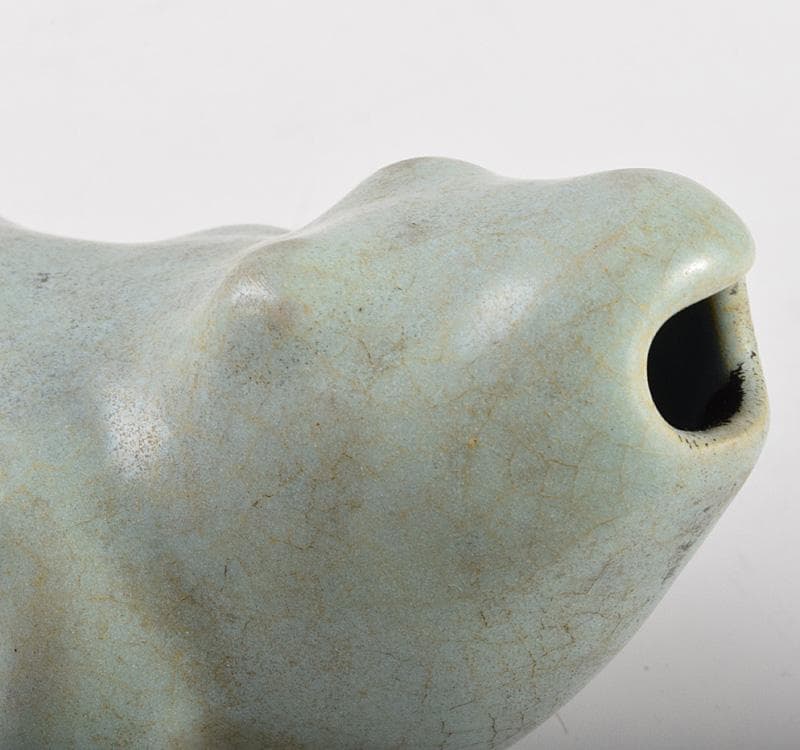 中国　龍泉窯　青磁　神獣　水滴　水注　時代箱　V　R5088