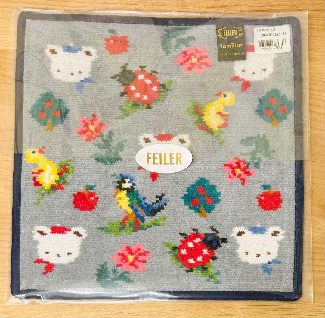 【週末限定】FEILER フェイラー　ファミリアハンカチ　アップルフォレスト