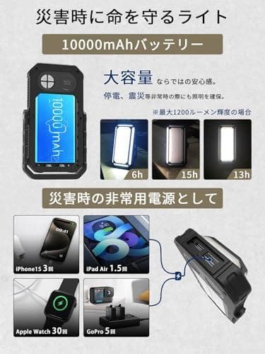 LED ランタン キャンプ用品 防災 ライト 万能型 【ソーラー充電式 超高輝度
