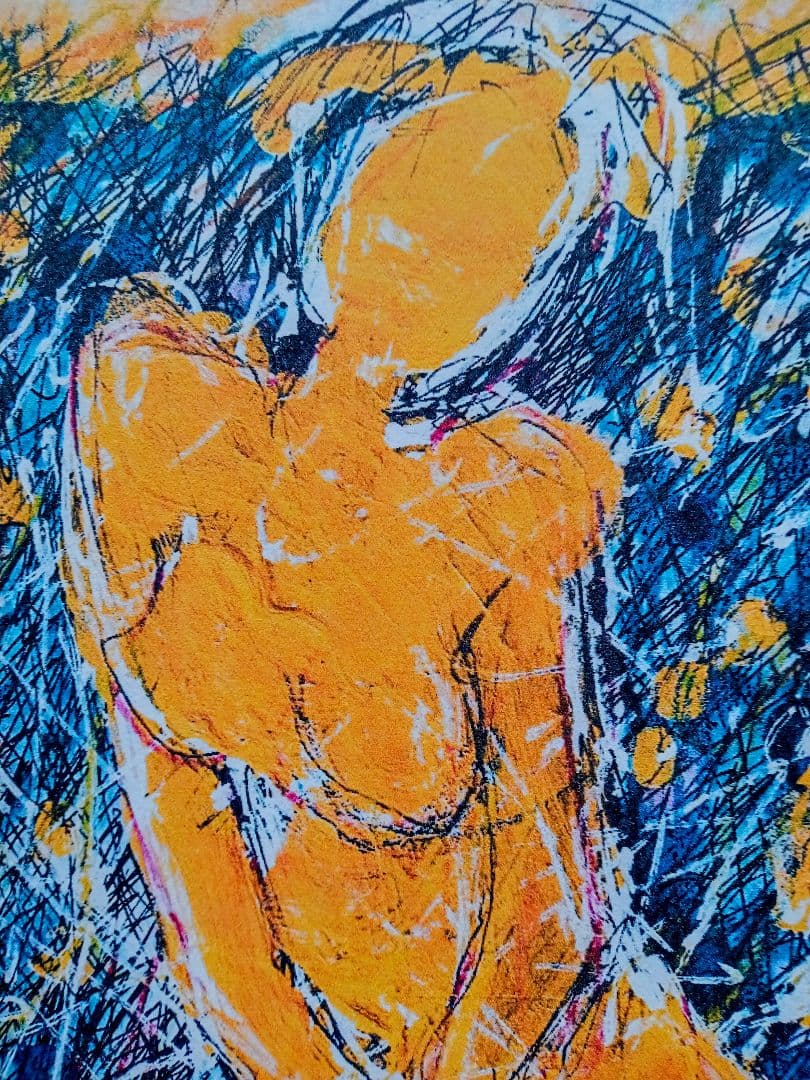 ＃抽象的なヌード画 青とオレンジ
