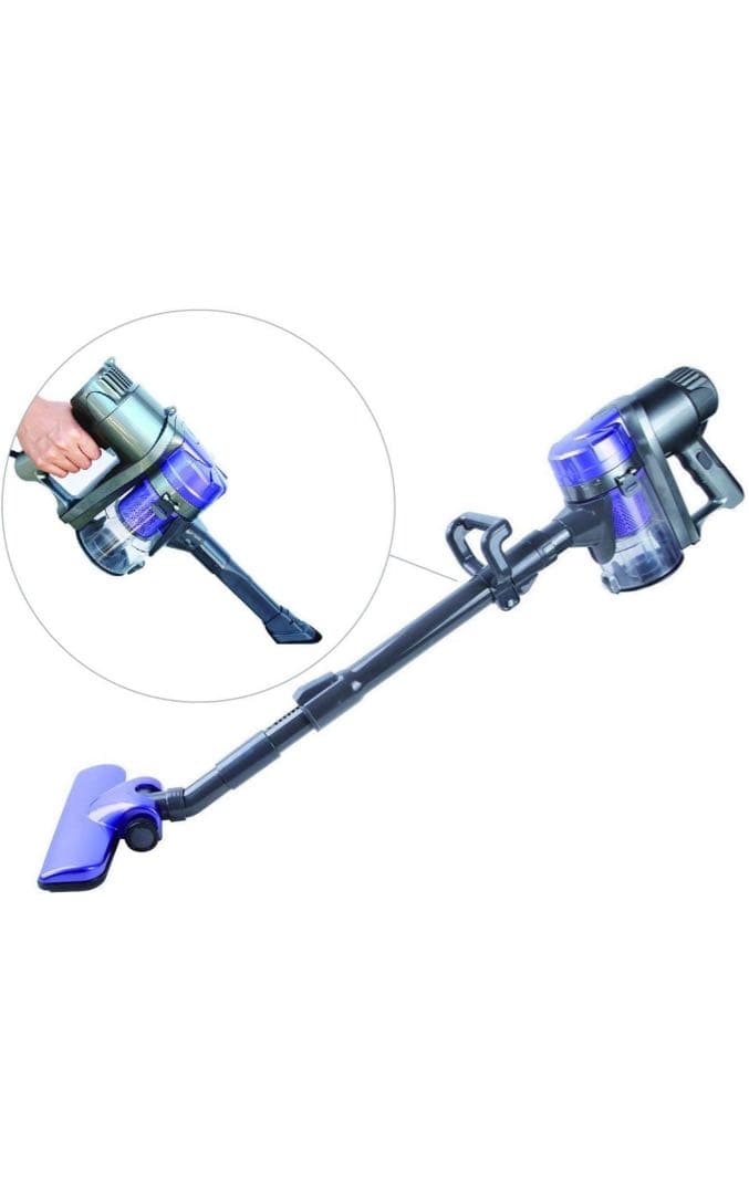 サイクロン掃除機 2in1[ ハンディ / スティック ] 軽量 (パープル)