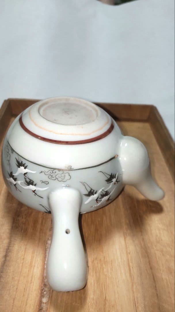 九谷焼、急須、煎茶湯呑み５個、湯冷ましの小茶器セット、ビンテージ