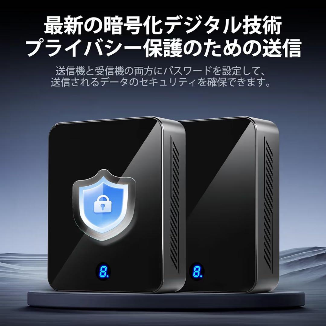 56 ワイヤレスHDMI送信機受信機 無線 4K@30Hz 4Kデコード 新品黒