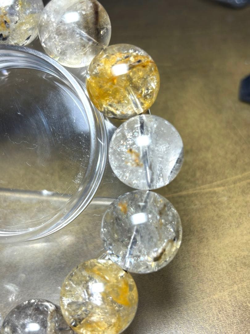 【最高品質】エレスチャルクォーツ（骸骨水晶）超大玉18㎜ブレスレット（新品）虹入