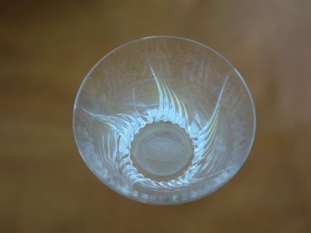 【お買い得】お洒落なCRYSTAL HOYA 波模様ロックグラス 6個セット