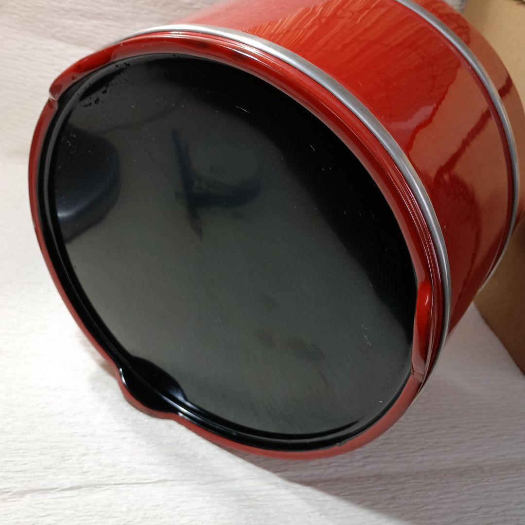 しろくま　茶道具　手桶水指　真塗り「朱」スズ箍　高級良品