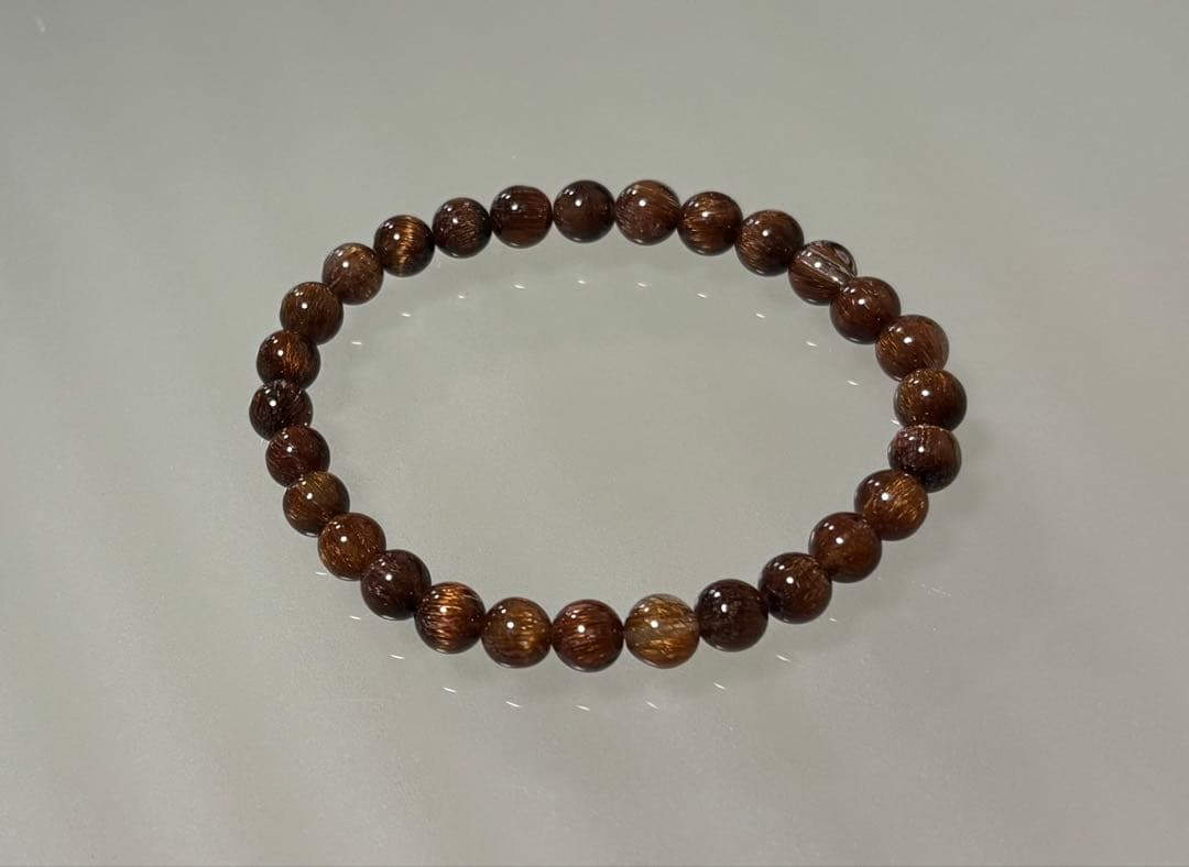 ゴールドキャッツアイルチル　ブレスレット⑪径１８ｃｍ（７mm珠）