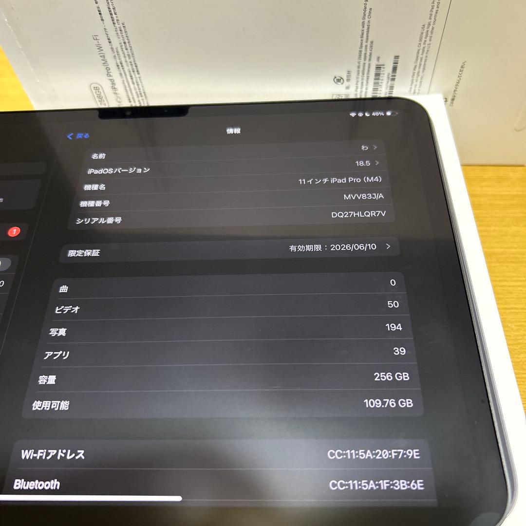 iPad本体 iPadPro M4 256GB