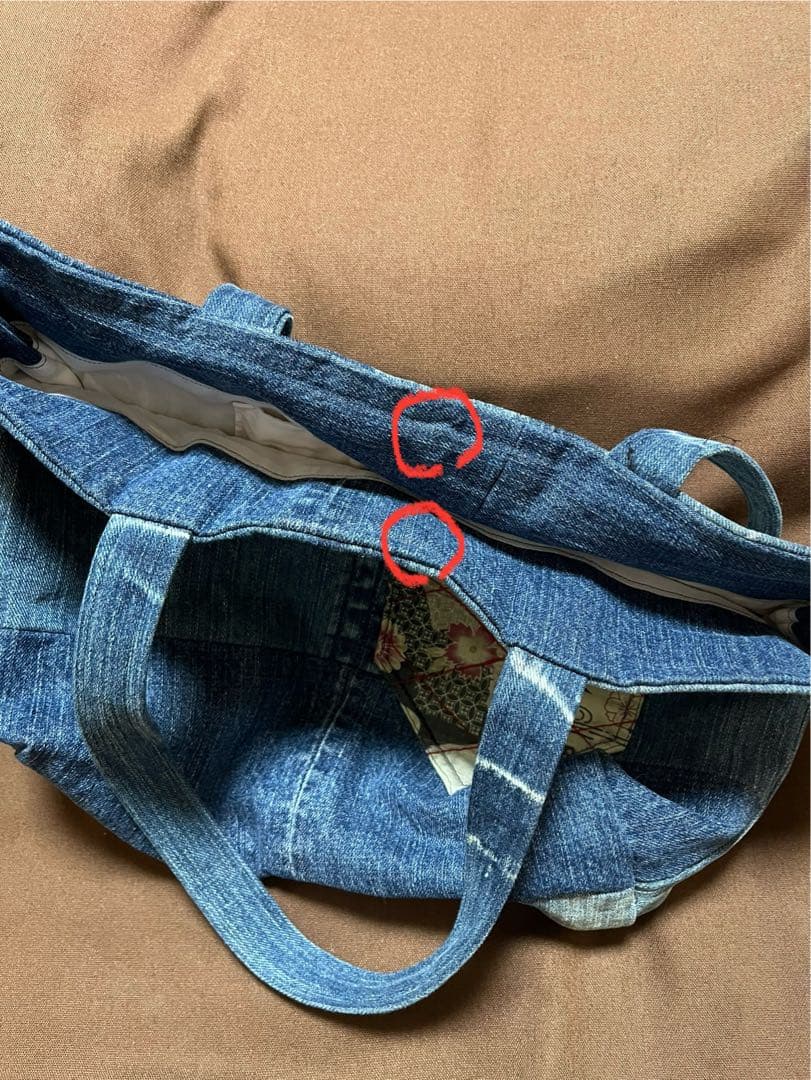 リメイクハンドメイド★デニムリメイクハンドメイドトートバッグ