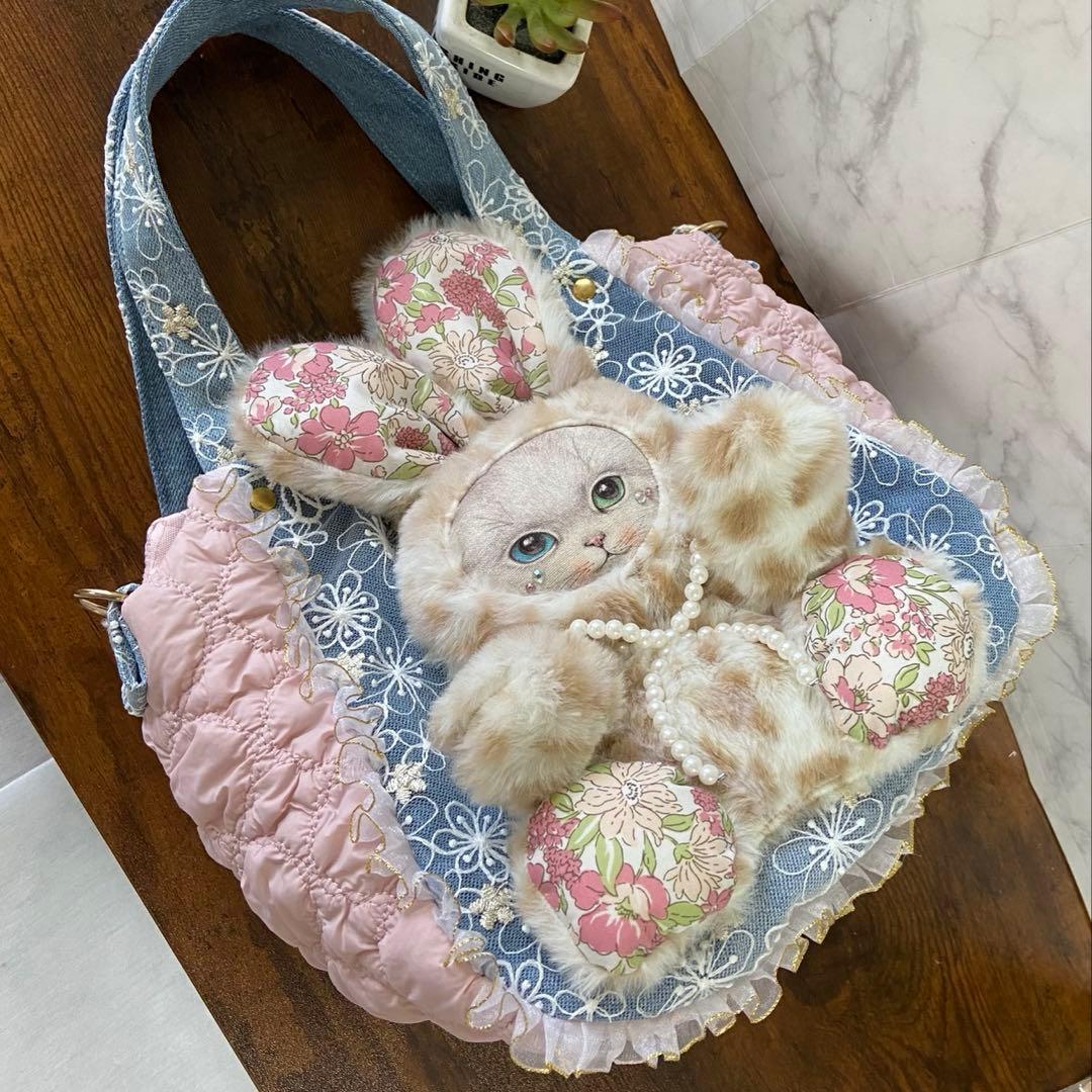 コヤンイサムチョン【ころりんバッグ】刺繍×デニム♡ハンドメイド