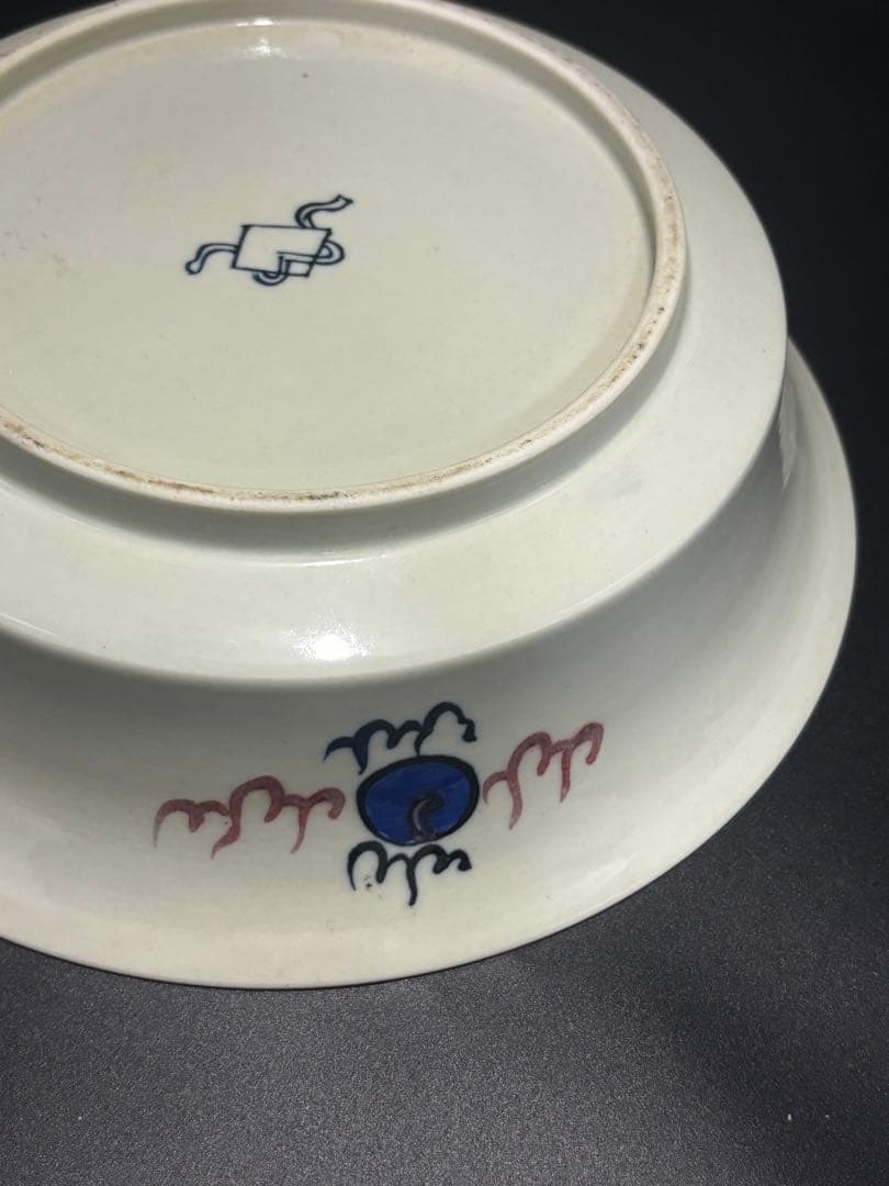 中国　青いドラゴンの陶器ボウル