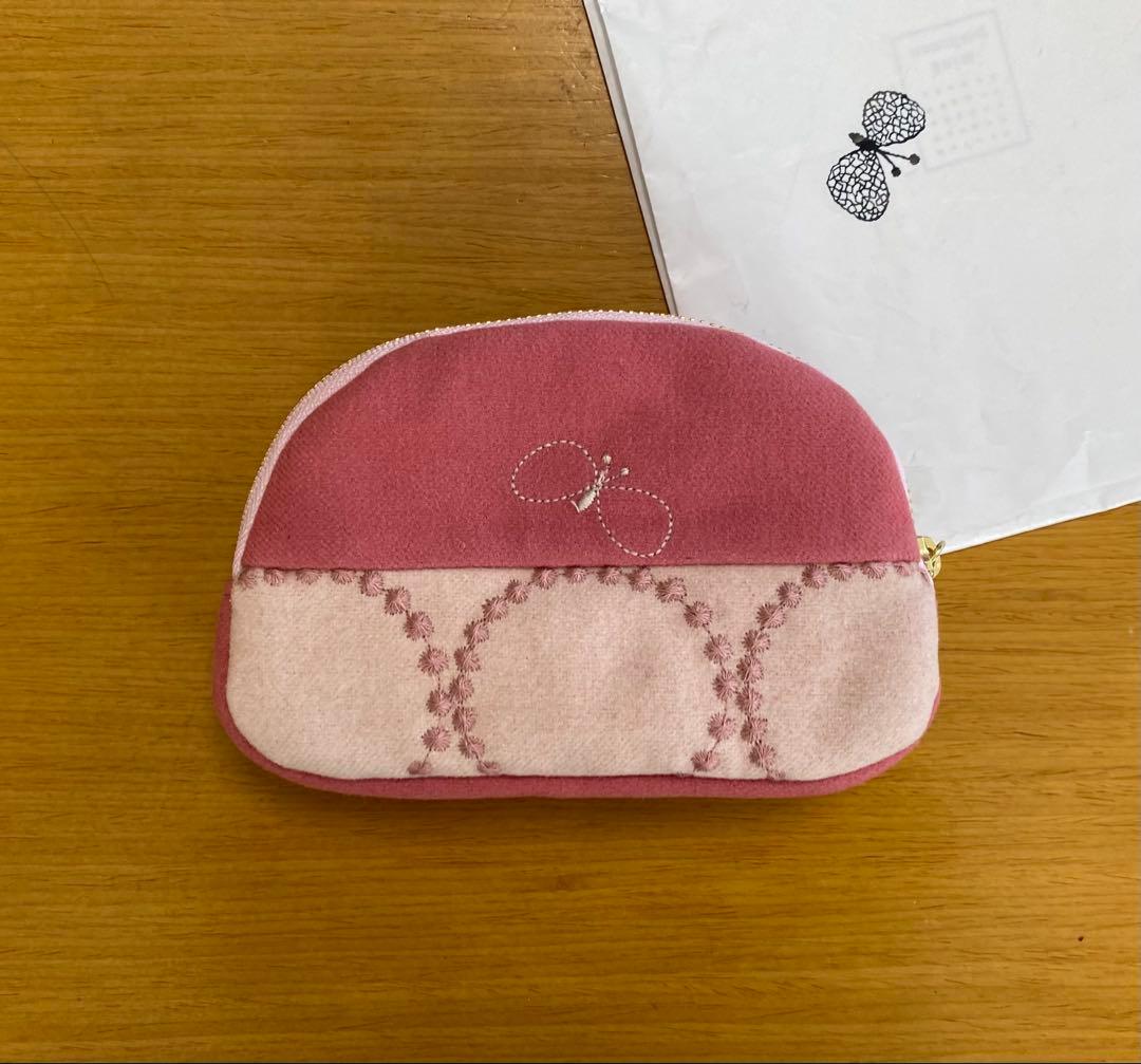 ミナペルホネン　ハンドメイド　ポーチ　ピンク系